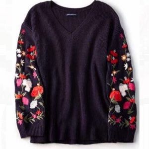 Floral Bellbottom Sleeves Sweater NWOT